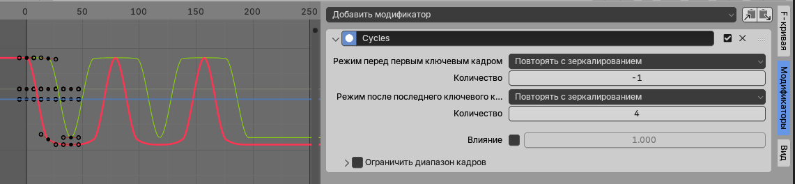 Циклическая анимация с зеркалированием: движение вперед-назад (в одну сторону и в другую, туда-сюда)