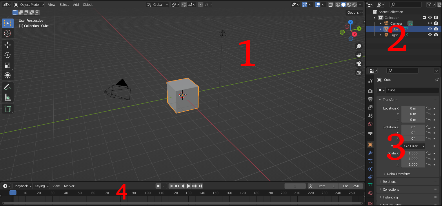 Интерфейс Blender 4.1.1. Урок 1 курса 