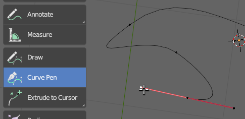Рисование кривой с помощью инструмента Curve Pen