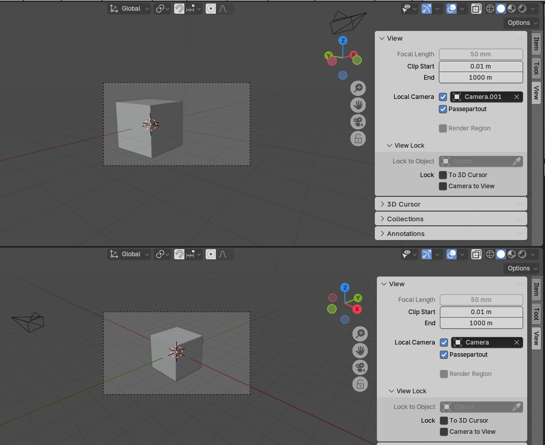 Локальные камеры в редакторе 3D Viewport