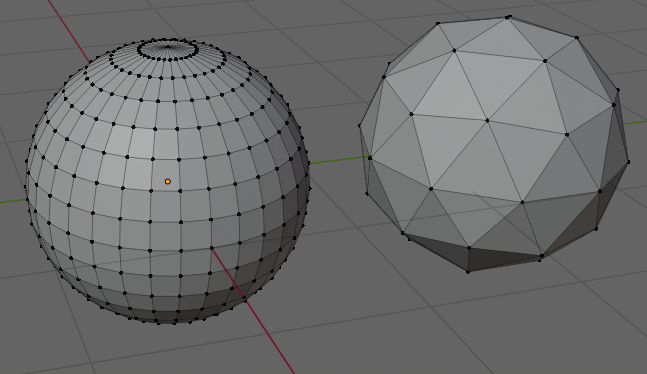 Отличие UV Sphere и Ico Sphere