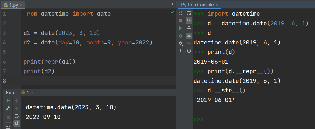 Класс date модуля datetime. Работа с датами в Python
