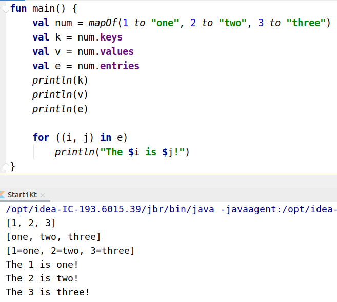 Получение ключей, значений и записей словаря в Kotlin