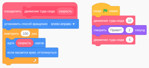 Пример определения функции с параметром и ее вызов