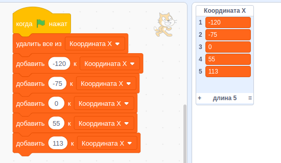 Добавление элементов в список